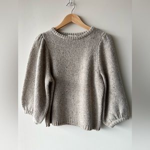 DEMYLEE: Bardot Wool Balloon Sleeved Sweater